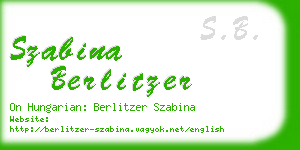 szabina berlitzer business card